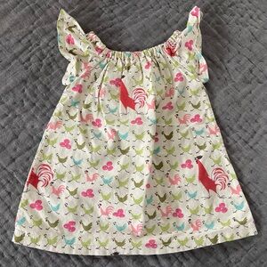 Va Cajun Boutique Louisiana Ruffled Sleeve Chicken Rooster Dress Mardi Gras 6m